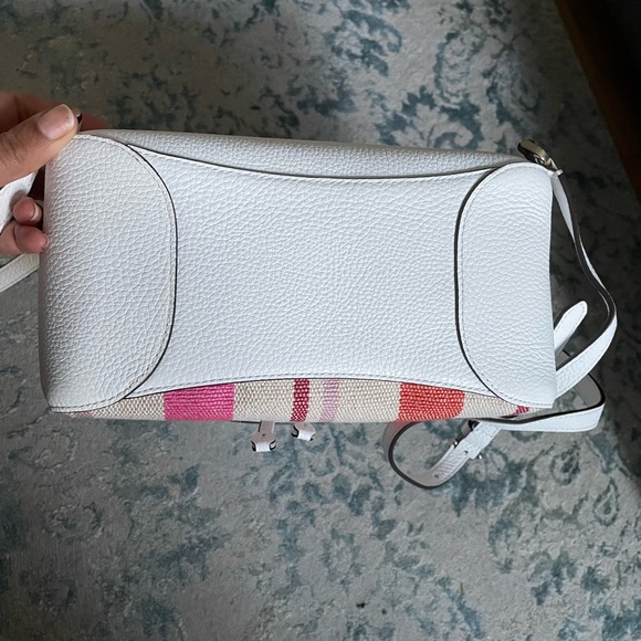 👛 BRAND NEW Kate Spade Leila Medium Flap Leather & Canvas Stripe Backpack Purse - Picture 12 of 16